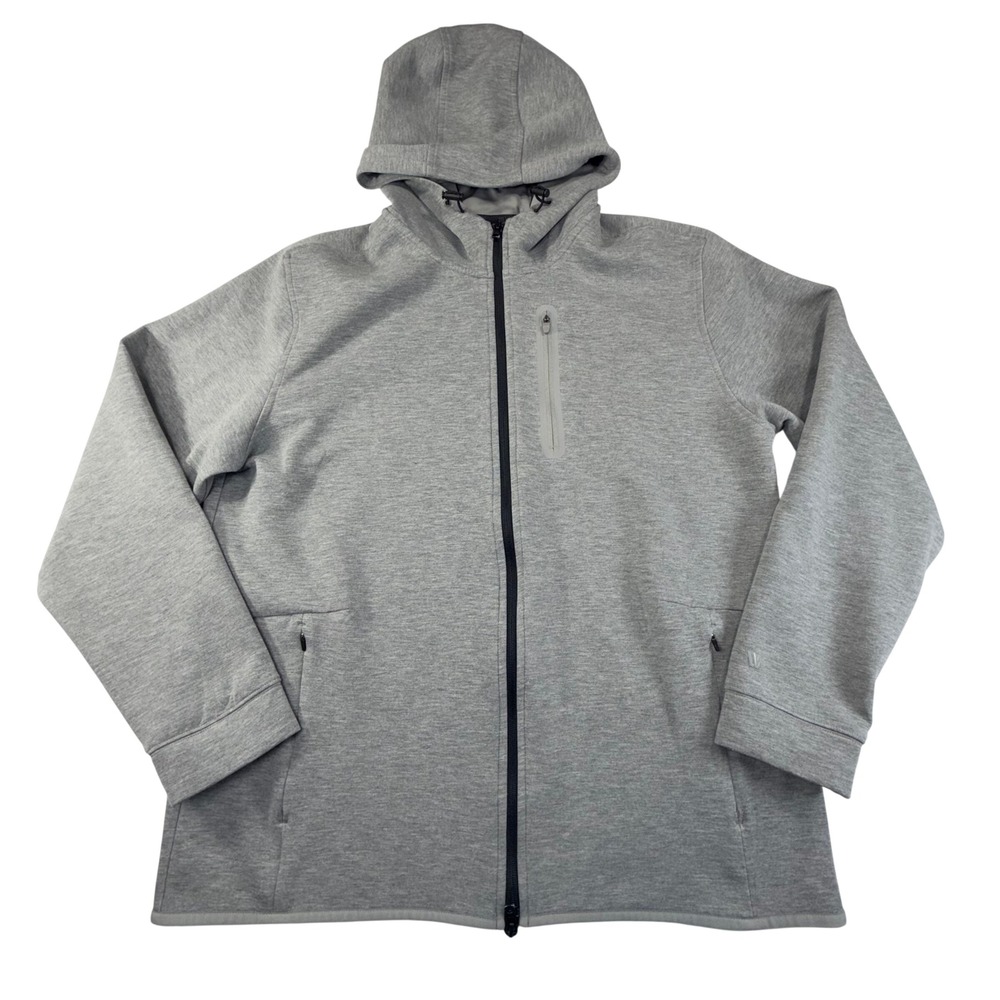 VRST Pinnacle Fleece Mens L Gray Full Zip‎ Hooded Athleisure Sport Casual Jacket